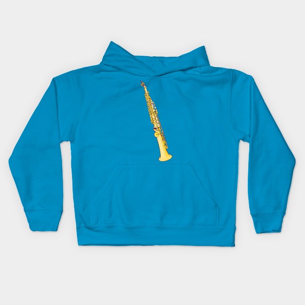 Soprano saxophone Kids Hoodie by ElectronicCloud